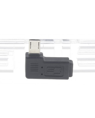 Mini USB Female to Micro USB Male Right Angled Adapter